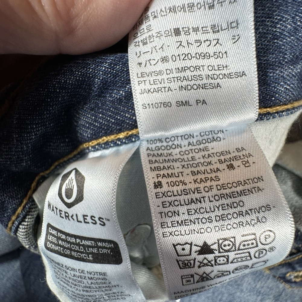 Levis Baggy Dad Jeans Womens 27 (Fits 29x30) Blue Denim Straight Barrel Loose - Picture 11 of 16